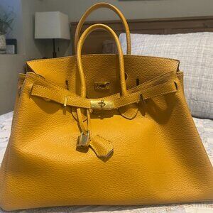 FAKE Hermes handbag, mustard yellow